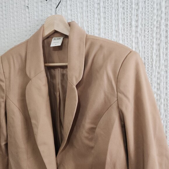 Vintage Blair Women's Tan One Button Blazer Jacket Size 10 - Picture 10 of 13